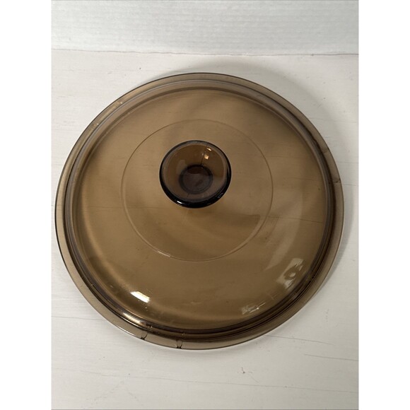Vintage Vision Ware Corning Replacement Lid  V-2.5-C Pyrex Amber Round 8.5 inch - Picture 2 of 7
